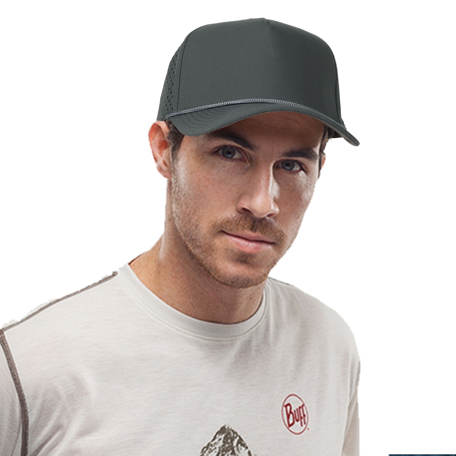 Man wearing grey All Sport cap